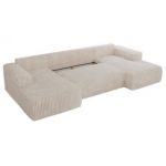 Narożnik TRENTINO U - uniwersalny - beżowy, sztruks