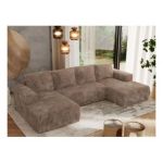 Narożnik TRENTINO U - uniwersalny - brązowy, sztruks