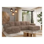 Narożnik TRENTINO U - uniwersalny - brązowy, sztruks