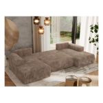 Narożnik TRENTINO U - uniwersalny - brązowy, sztruks