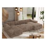 Narożnik TRENTINO U - uniwersalny - brązowy, sztruks