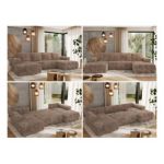 Narożnik TRENTINO U - uniwersalny - brązowy, sztruks