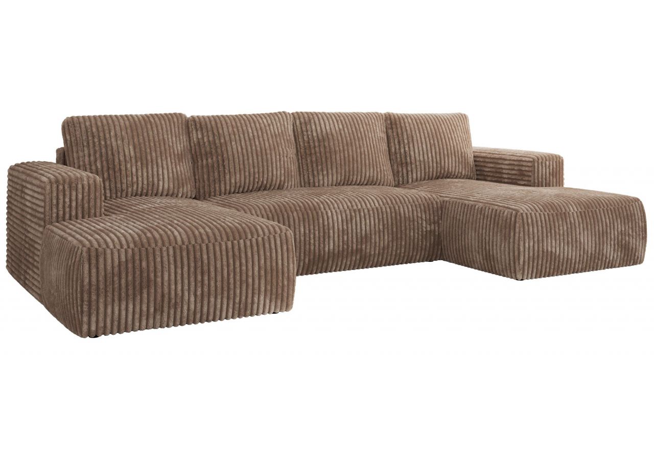 Narożnik TRENTINO U - uniwersalny - brązowy, sztruks