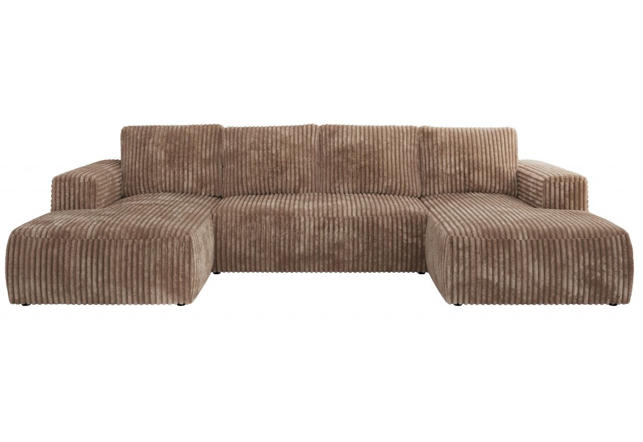 Narożnik TRENTINO U - uniwersalny - brązowy, sztruks