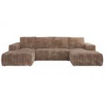 Narożnik TRENTINO U - uniwersalny - brązowy, sztruks