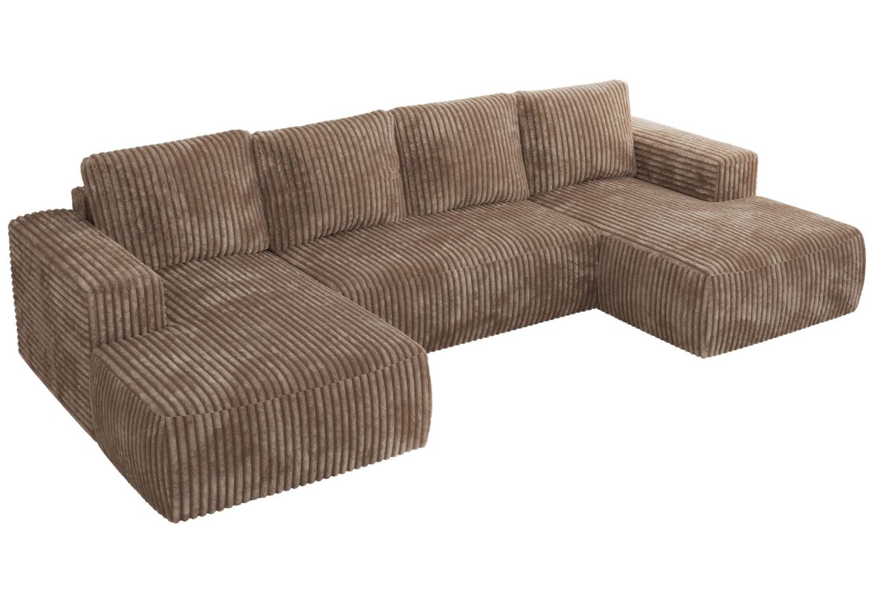 Narożnik TRENTINO U - uniwersalny - brązowy, sztruks