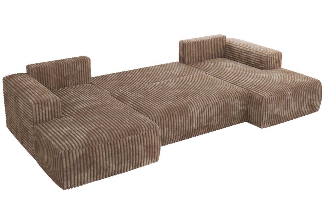 Narożnik TRENTINO U - uniwersalny - brązowy, sztruks