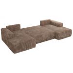 Narożnik TRENTINO U - uniwersalny - brązowy, sztruks