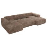 Narożnik TRENTINO U - uniwersalny - brązowy, sztruks