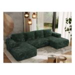 Narożnik TRENTINO U - uniwersalny - zielony, sztruks