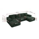 Narożnik TRENTINO U - uniwersalny - zielony, sztruks