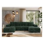 Narożnik TRENTINO U - uniwersalny - zielony, sztruks