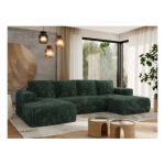 Narożnik TRENTINO U - uniwersalny - zielony, sztruks