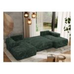 Narożnik TRENTINO U - uniwersalny - zielony, sztruks