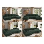 Narożnik TRENTINO U - uniwersalny - zielony, sztruks