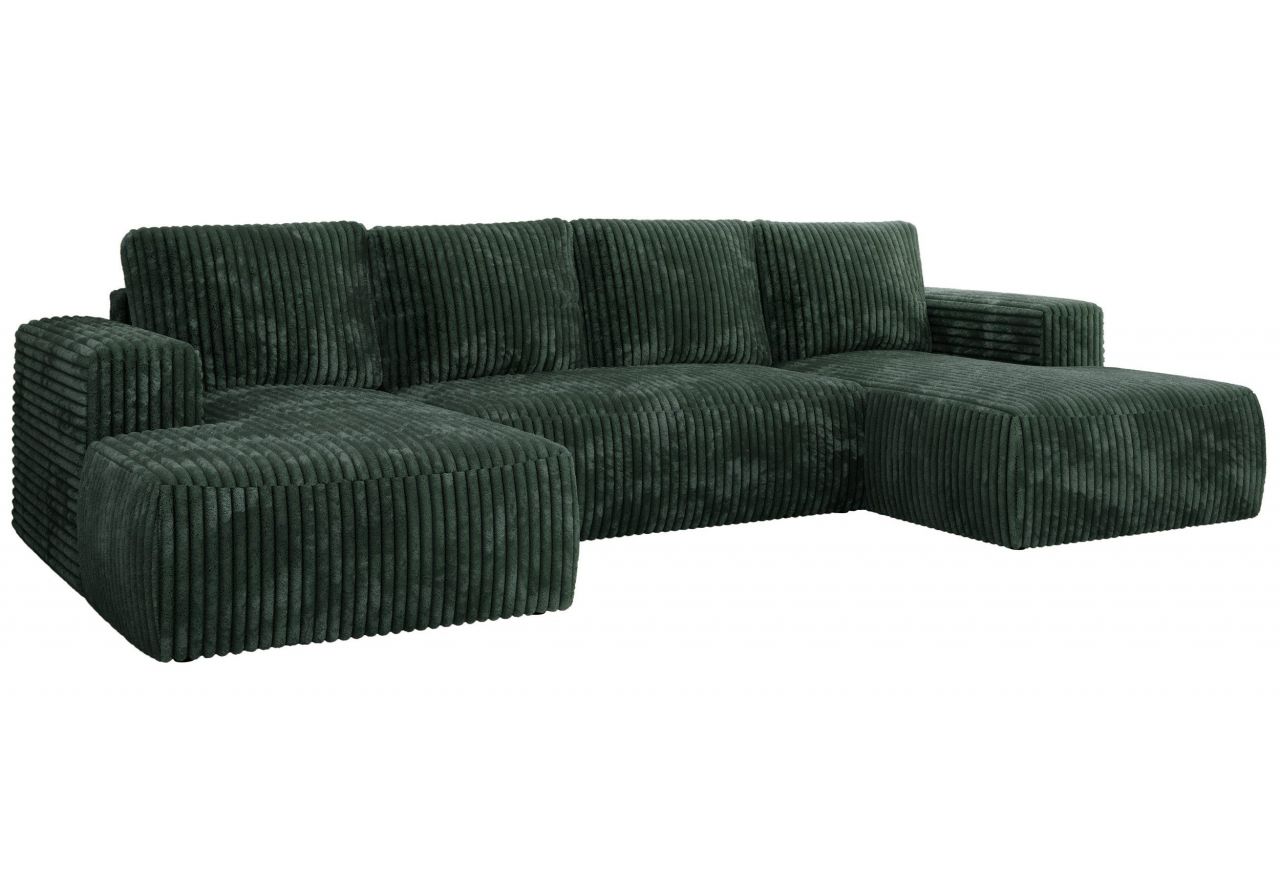 Narożnik TRENTINO U - uniwersalny - zielony, sztruks