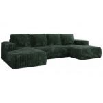 Narożnik TRENTINO U - uniwersalny - zielony, sztruks