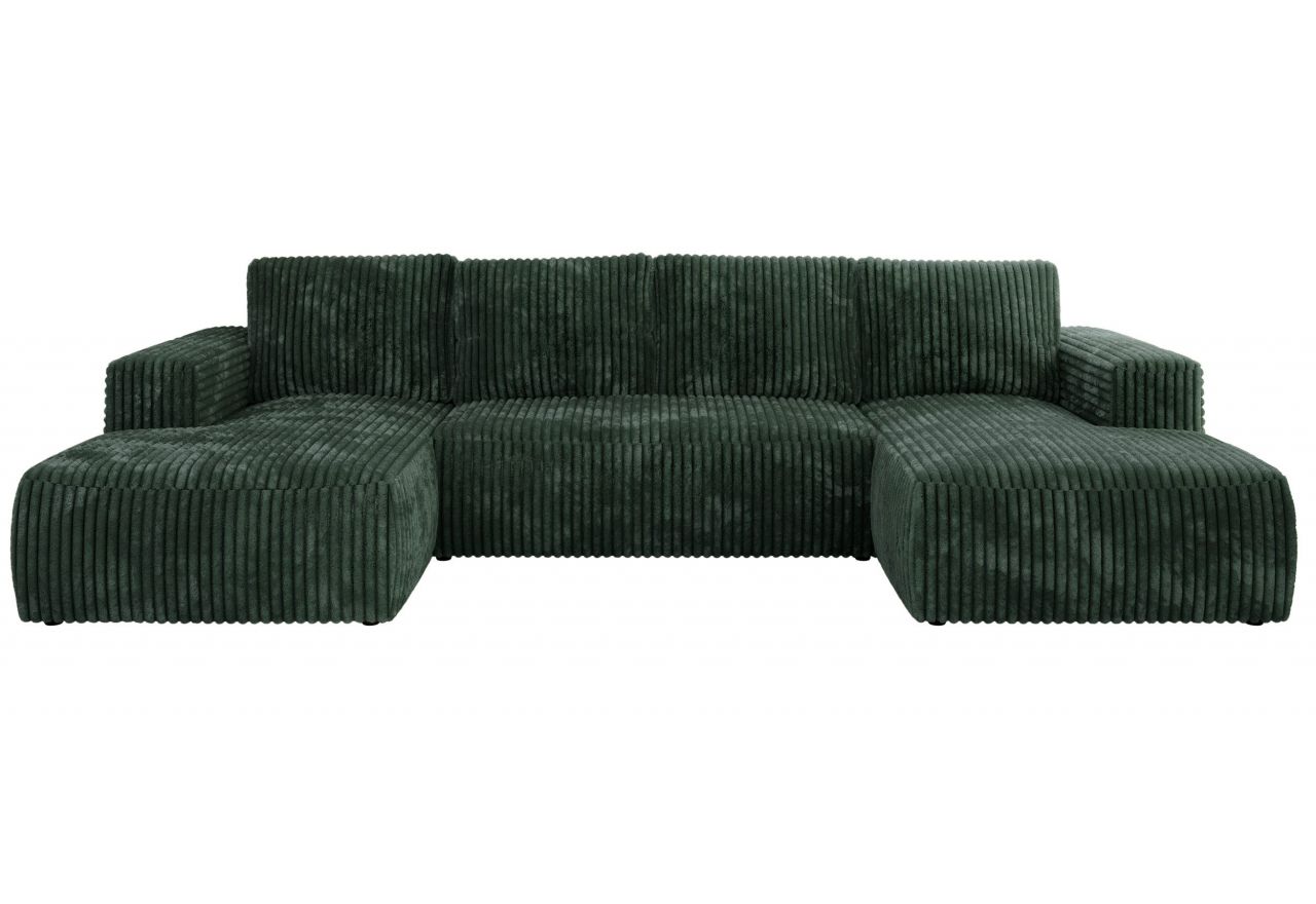 Narożnik TRENTINO U - uniwersalny - zielony, sztruks