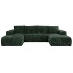 Narożnik TRENTINO U - uniwersalny - zielony, sztruks
