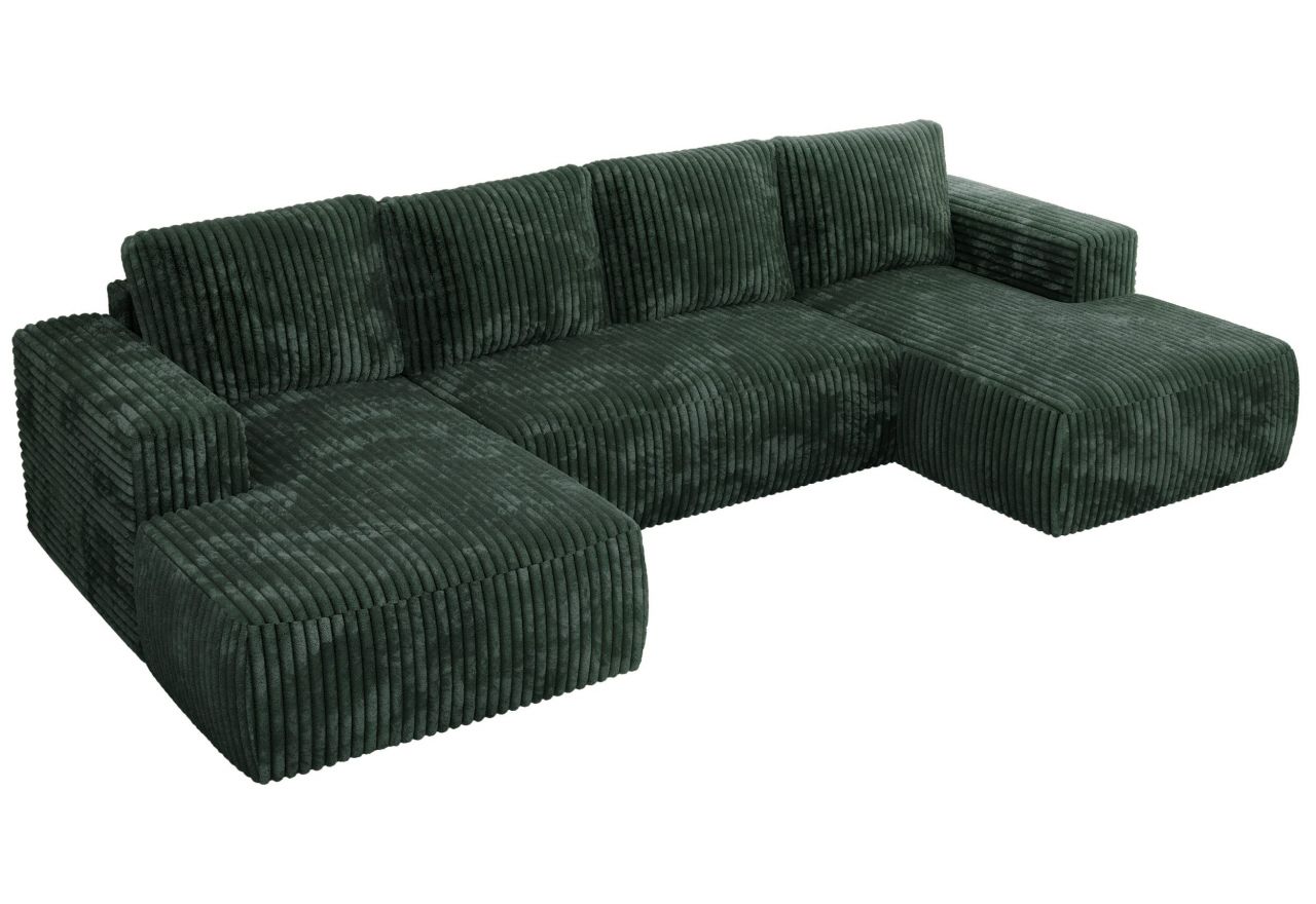 Narożnik TRENTINO U - uniwersalny - zielony, sztruks