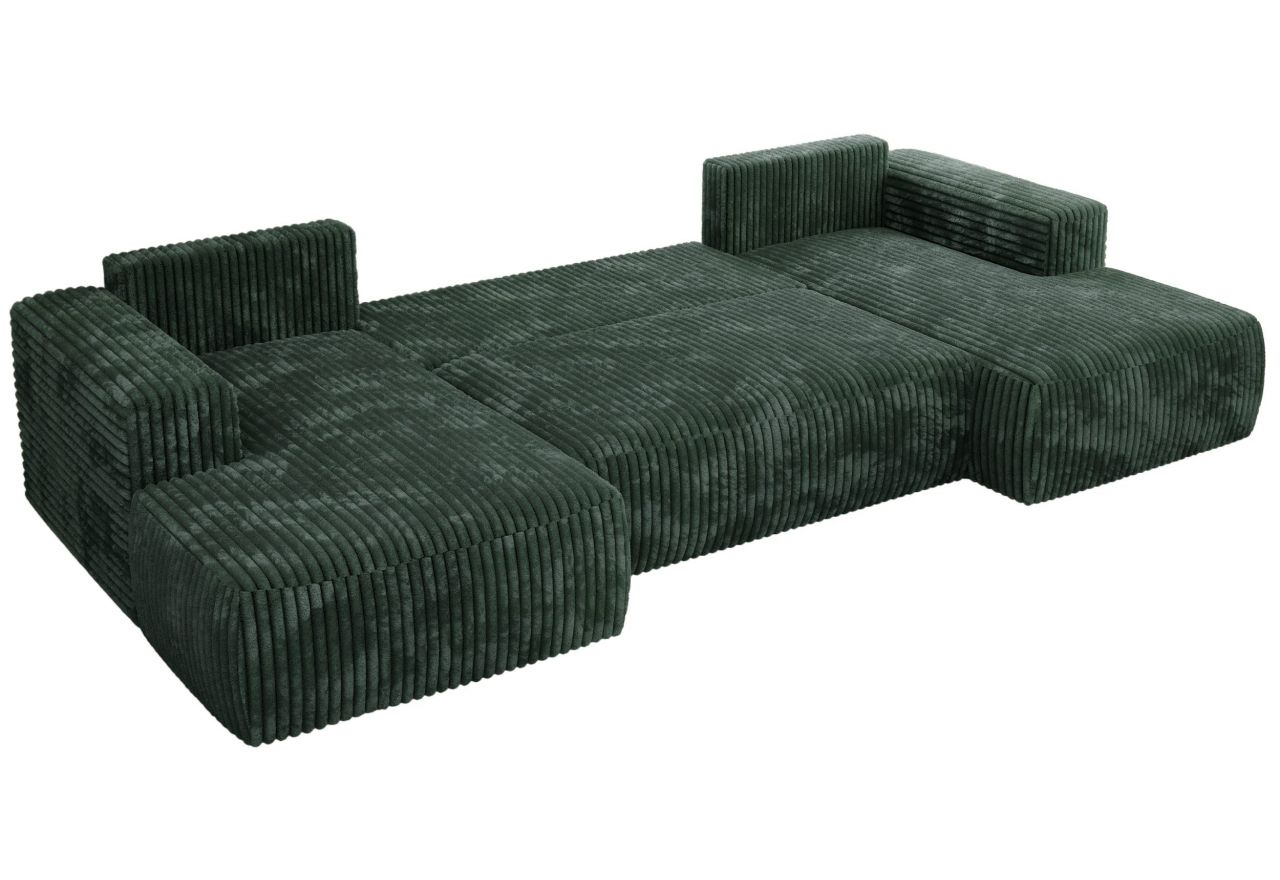 Narożnik TRENTINO U - uniwersalny - zielony, sztruks