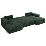 Narożnik TRENTINO U - uniwersalny - zielony, sztruks