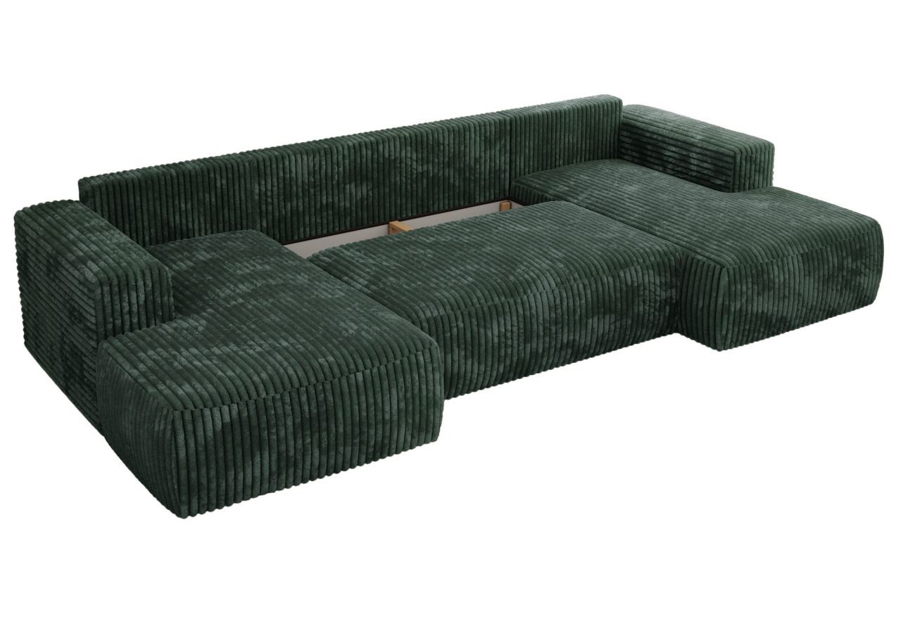 Narożnik TRENTINO U - uniwersalny - zielony, sztruks