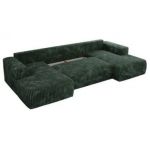 Narożnik TRENTINO U - uniwersalny - zielony, sztruks