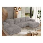 Narożnik TRENTINO U - uniwersalny - jasnoszary, sztruks