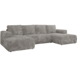 Narożnik TRENTINO U - uniwersalny - jasnoszary, sztruks