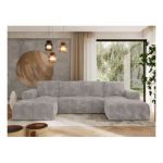 Narożnik TRENTINO U - uniwersalny - jasnoszary, sztruks