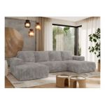 Narożnik TRENTINO U - uniwersalny - jasnoszary, sztruks