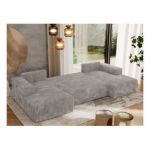 Narożnik TRENTINO U - uniwersalny - jasnoszary, sztruks