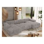 Narożnik TRENTINO U - uniwersalny - jasnoszary, sztruks