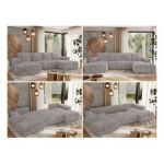 Narożnik TRENTINO U - uniwersalny - jasnoszary, sztruks