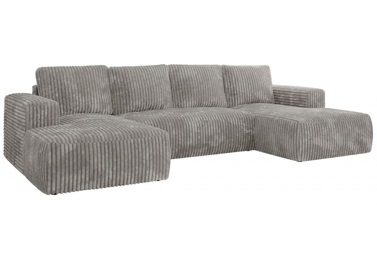 Narożnik TRENTINO U - uniwersalny - jasnoszary, sztruks