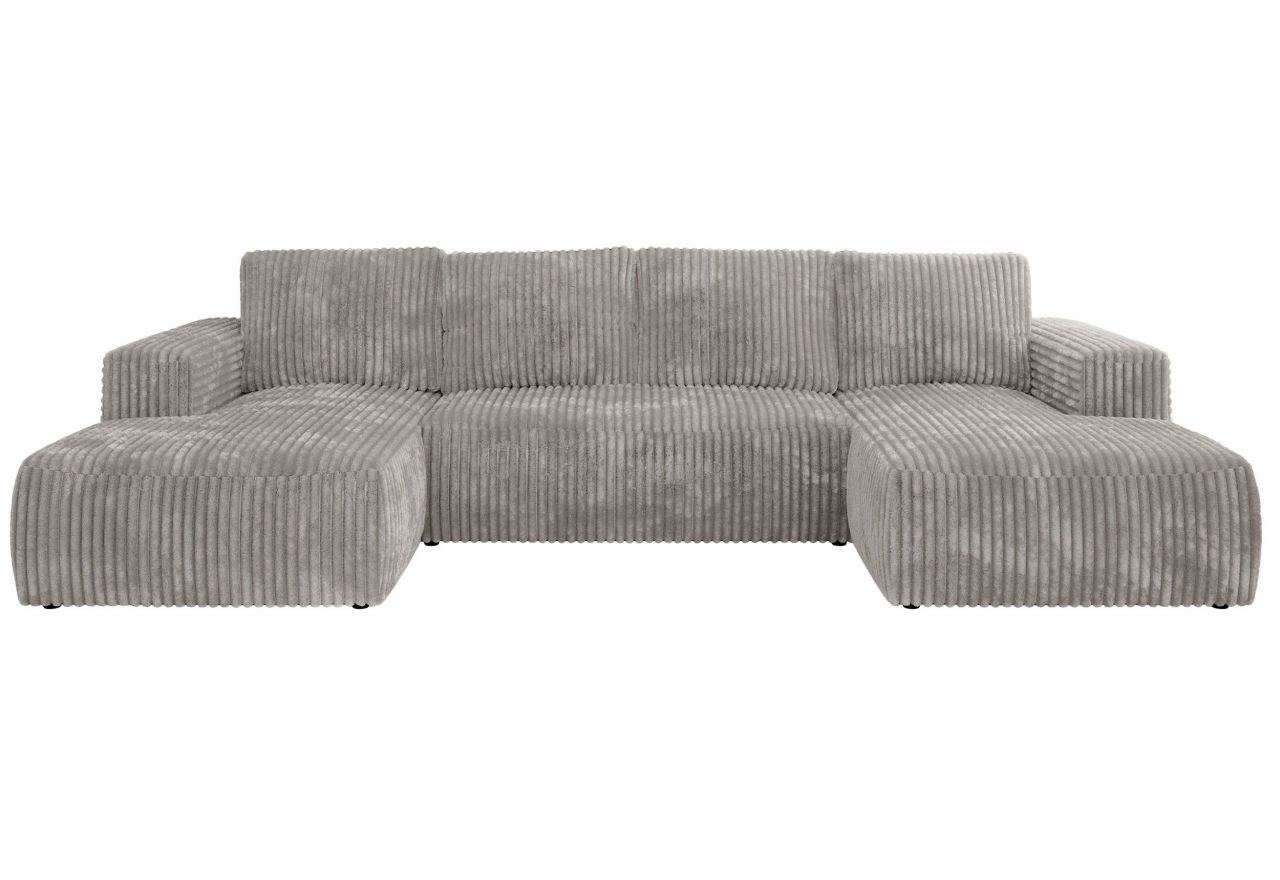 Narożnik TRENTINO U - uniwersalny - jasnoszary, sztruks