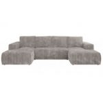 Narożnik TRENTINO U - uniwersalny - jasnoszary, sztruks