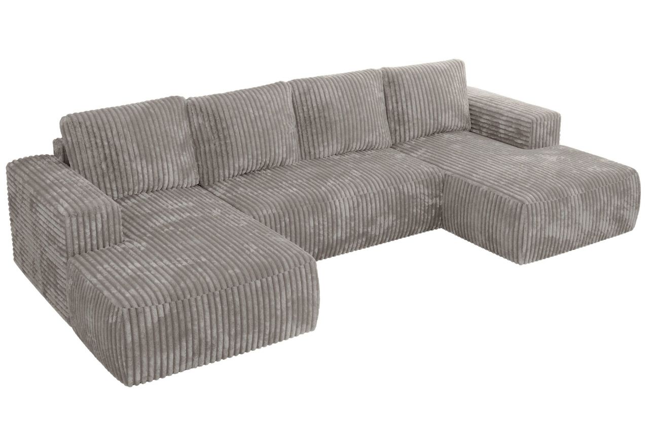 Narożnik TRENTINO U - uniwersalny - jasnoszary, sztruks