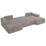 Narożnik TRENTINO U - uniwersalny - jasnoszary, sztruks