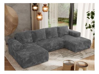 Narożnik TRENTINO U - uniwersalny - szary, sztruks