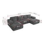 Narożnik TRENTINO U - uniwersalny - szary, sztruks