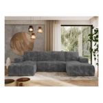 Narożnik TRENTINO U - uniwersalny - szary, sztruks