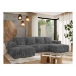 Narożnik TRENTINO U - uniwersalny - szary, sztruks