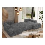 Narożnik TRENTINO U - uniwersalny - szary, sztruks