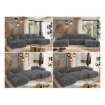 Narożnik TRENTINO U - uniwersalny - szary, sztruks