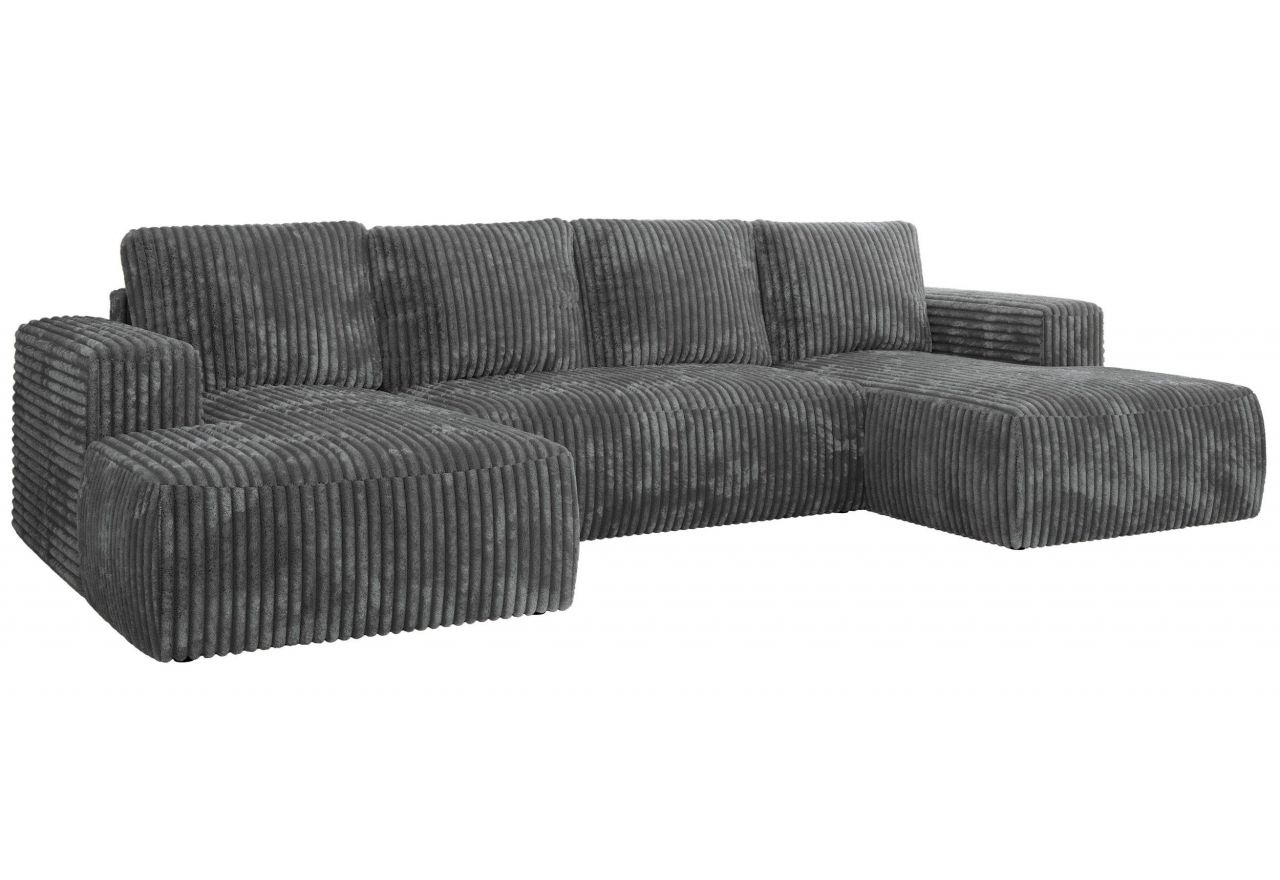 Narożnik TRENTINO U - uniwersalny - szary, sztruks