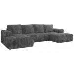 Narożnik TRENTINO U - uniwersalny - szary, sztruks