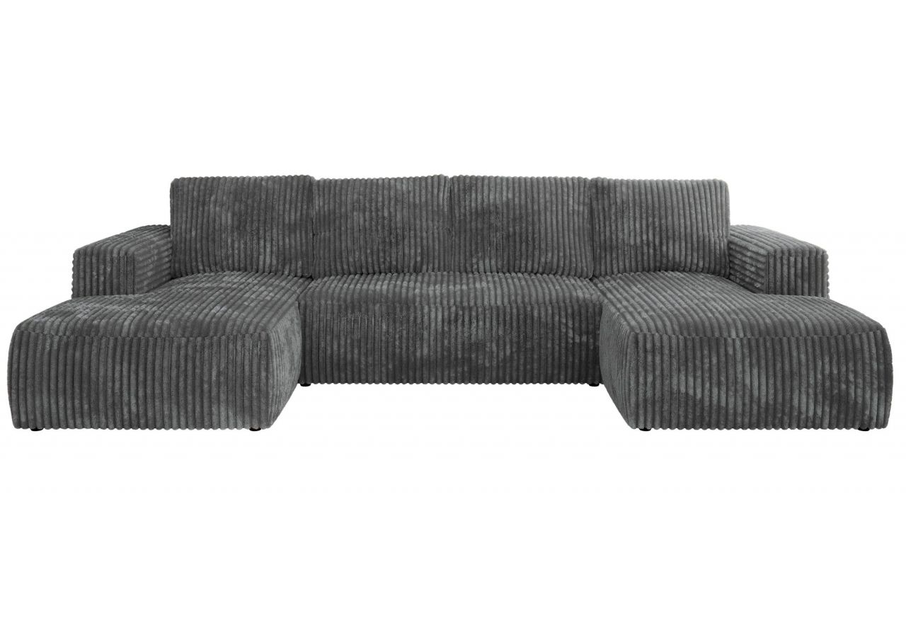 Narożnik TRENTINO U - uniwersalny - szary, sztruks