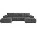 Narożnik TRENTINO U - uniwersalny - szary, sztruks